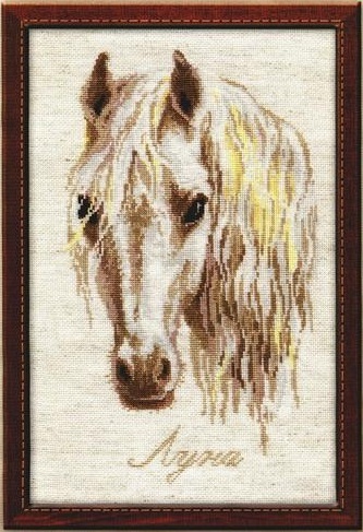 Дама с лошадью – Схема вышивки крестом, скачать бесплатно!