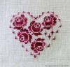 Схема вышивания крестом - Розы и сердце