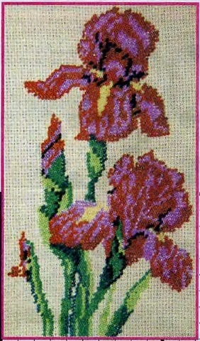 Схема вышивания бисером - Цветущие ирисы