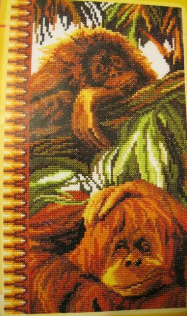 Схема вышивания крестом - Весёлые обезьянки