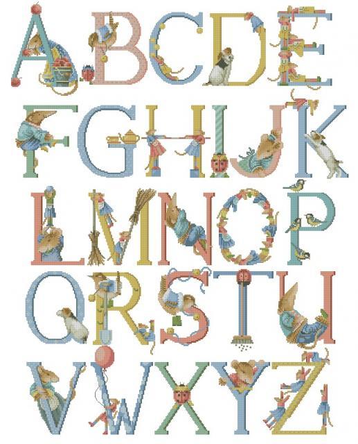 Схема вышивания - Английские буквы