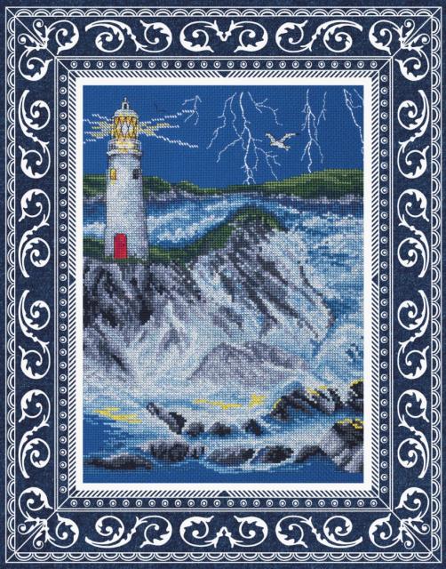 Схема вышивания крестом - "Морской шторм"