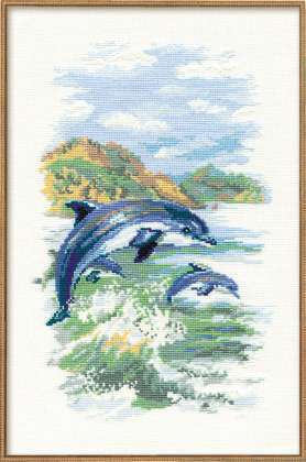Вышивка: дельфин крестом. Схемы | Креаликум