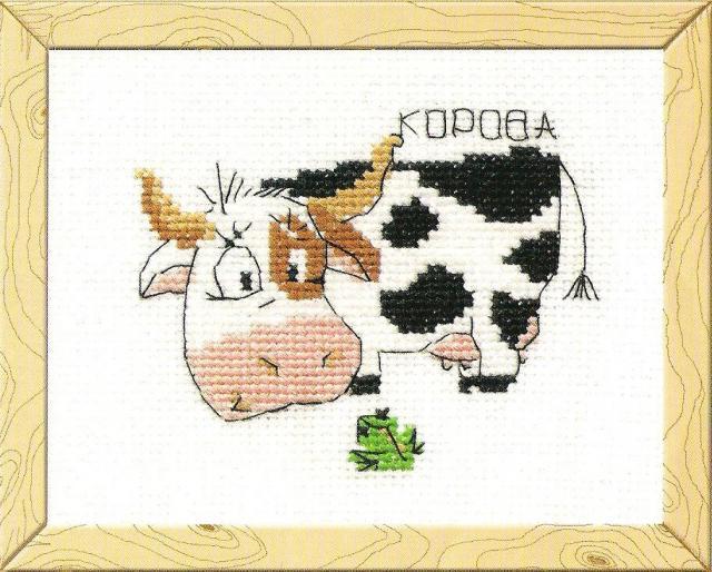 Схема вышивания крестом - Корова