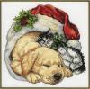 Схема вышивания крестом - Новогодние щенок и котёнок