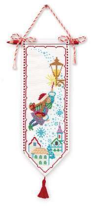 Схема вышивания крестом - Новогодний флажок 